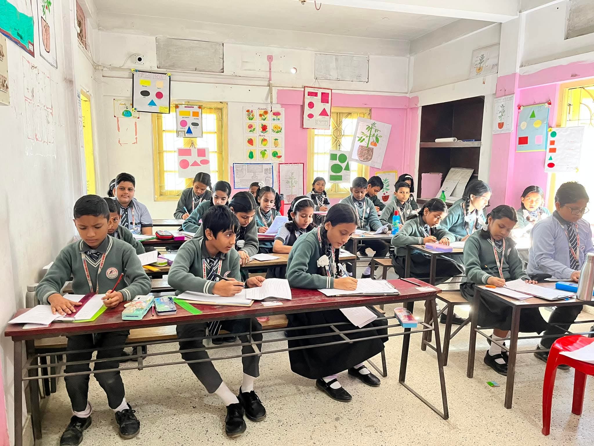 Students writing exam