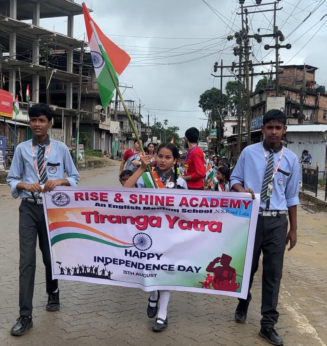 Students holding banner
